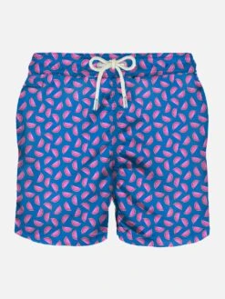 Light Fabric Man Swim Shorts Watermelon Print