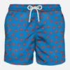 Light Fabric Man Swim Shorts Crab Print -The Bikini Collective lighting micro fantasy crab fluo 258 fronte