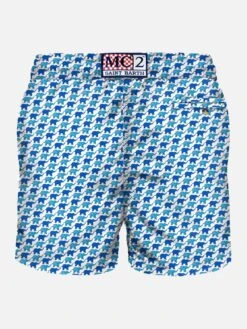 Light Fabric Man Swim Shorts Elephant Print 5 Light Fabric Man Swim Shorts Elephant Print -The Bikini Collective lighting micro fantasy elephant toy retro