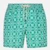 MC2 Saint Barth Man Linen Swim Short With Patterned Print -The Bikini Collective linen maiolica swimshorts man 1
