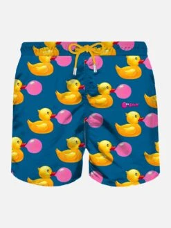 MC2 Saint Barth Man Light Fabric Swim Shorts With Ducky And Big Babol Print |BIG BABOL® SPECIAL EDITION