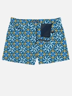 MC2 Saint Barth Man Swim Shorts With Maiolica Print