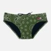 MC2 Saint Barth Man Swim Briefs With Military Green Bandanna Print