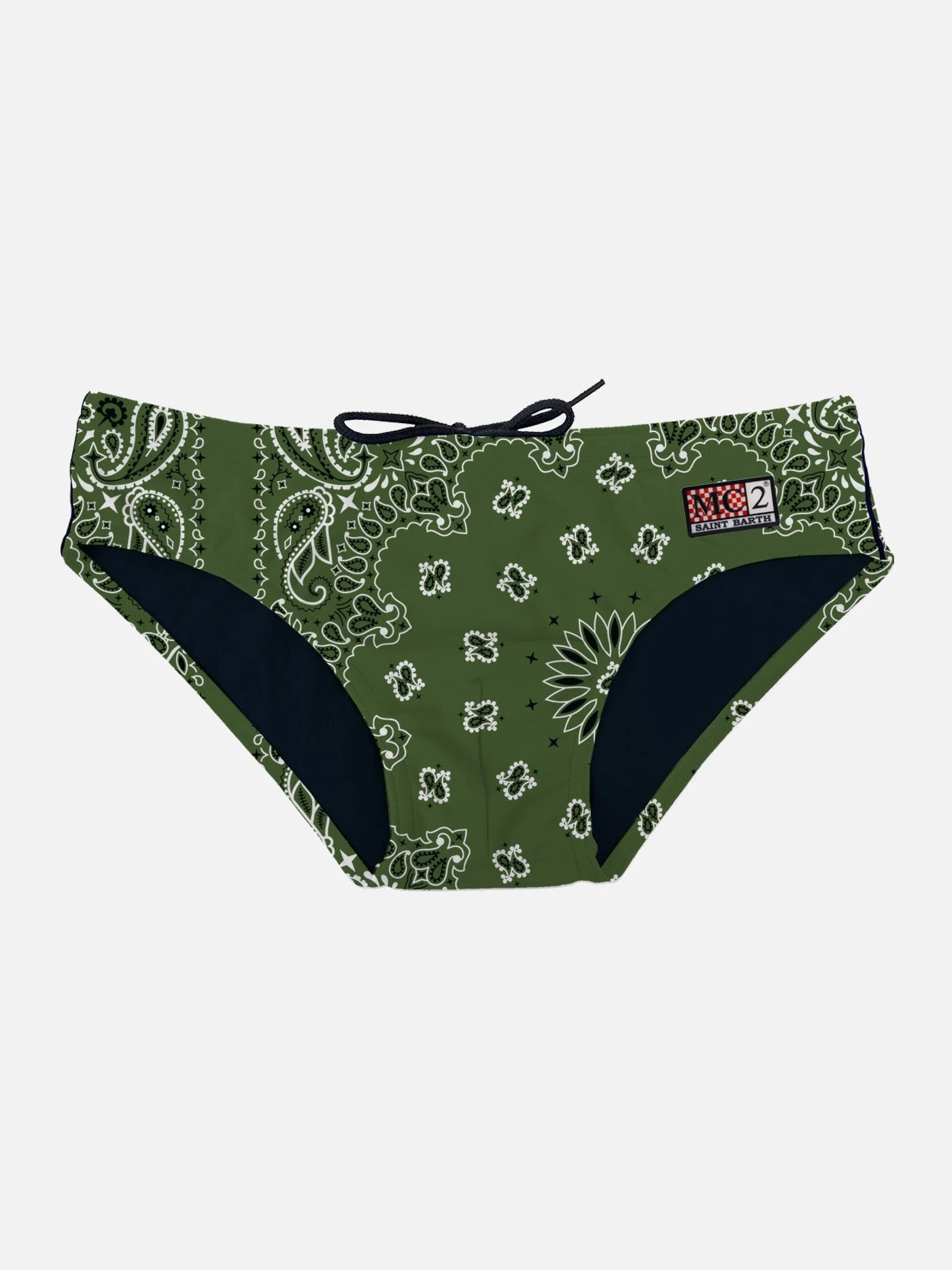 MC2 Saint Barth Man Swim Briefs With Military Green Bandanna Print 3 MC2 Saint Barth Man Swim Briefs With Military Green Bandanna Print
