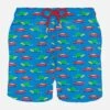 MC2 Saint Barth Man Light Fabric Swim Shorts With Turtle And Car Print -The Bikini Collective man swim turtle speed lightblu 1