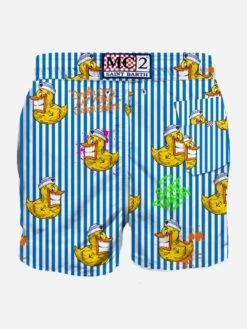 MC2 Saint Barth Man Classic Swim Shorts With Crypto Ducky Print | CRYPTO PUPPETS® SPECIAL EDITION -The Bikini Collective man swimshort cryptopuppets stripes 2 ef51fc1a 3c73 4490 b367 bc976847c41e