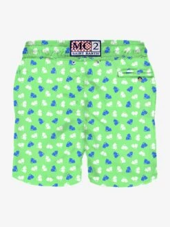 MC2 Saint Barth Man Swim Shorts Fins Micro Print -The Bikini Collective man swimshort green 2