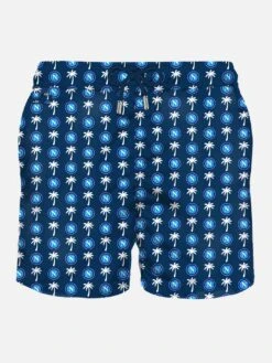 MC2 Saint Barth Man Light Fabric Swim Shorts With Napoli Logo Print | SSC NAPOLI SPECIAL EDITION