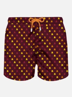MC2 Saint Barth Man Light Fabric Swim Shorts With AS Roma Print | AS ROMA SPECIAL EDITION