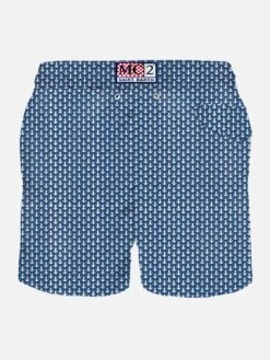 MC2 Saint Barth Man Light Fabric Swim Shorts With Anchor Print -The Bikini Collective man swimshorts anchor tie2