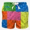 MC2 Saint Barth Man Swim Shorts With Bandanna Multicolor Print -The Bikini Collective man swimshorts bandanna round fluo