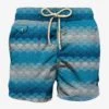 Light Fabric Swim Shorts With Optical Print -The Bikini Collective man swimshorts blue print 1