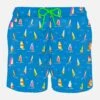 MC2 Saint Barth Man Light Fabric Swim Shorts With Windsurf Print -The Bikini Collective man swimshorts blue windsurf 1
