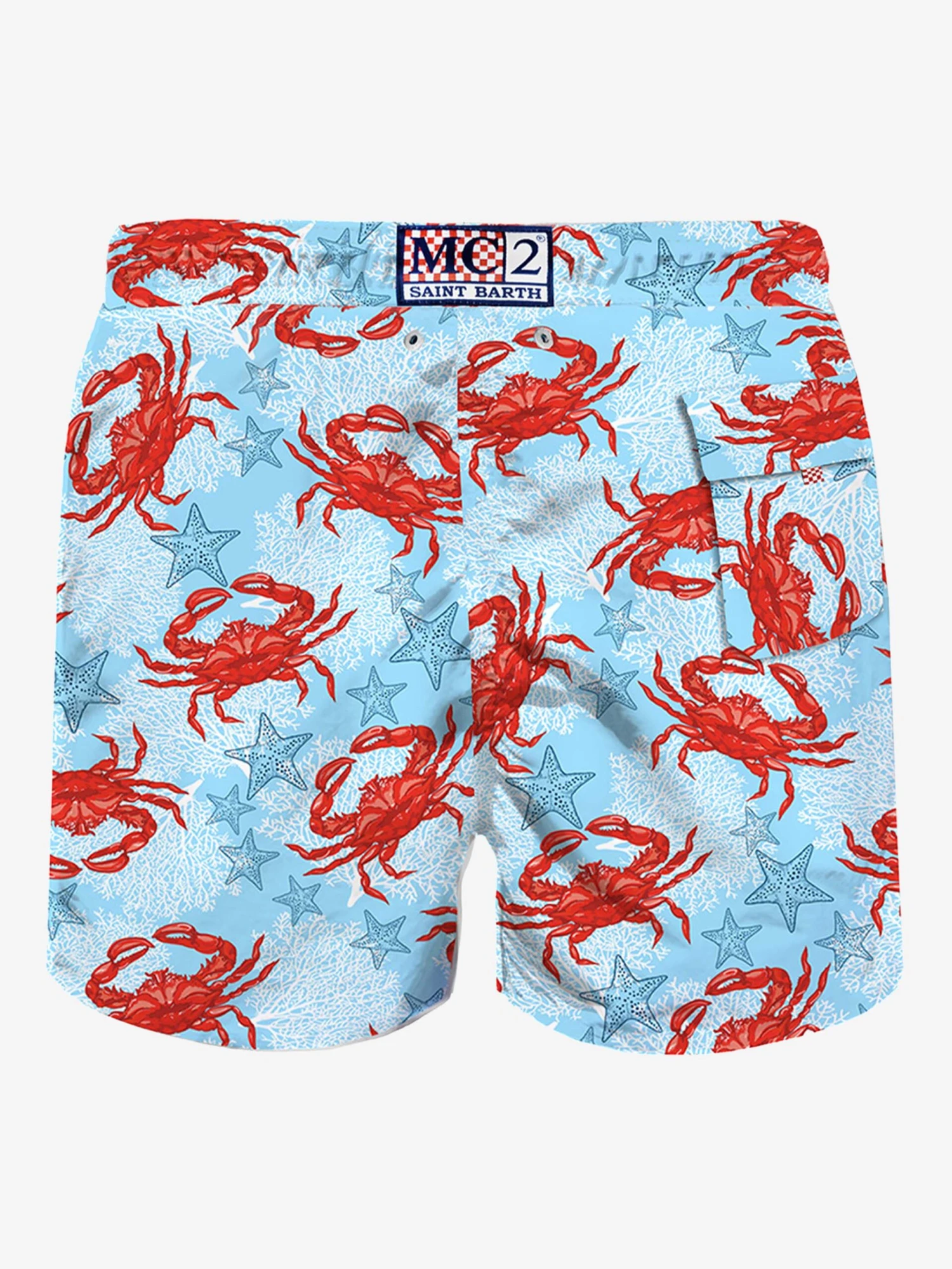 MC2 Saint Barth Light Blue Mid-length Swim Shorts With Crab Print 4 MC2 Saint Barth Light Blue Mid-length Swim Shorts With Crab Print - Image 2