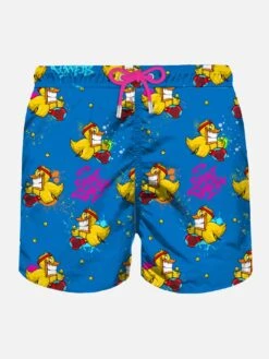 MC2 Saint Barth Man Light Fabric Swim Shorts With Crypto Ducky Print | CRYPTO PUPPETS® SPECIAL EDITION