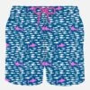 MC2 Saint Barth Man Light Fabric Swim Shorts With Fish And Sharks Print -The Bikini Collective man swimshorts fish sharks 1