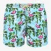 Man Light Fabric Swim Shorts With Flamingo Print 2 Man Light Fabric Swim Shorts With Flamingo Print -The Bikini Collective man swimshorts flamingo print 1