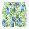 White Mid-length Swim Shorts With Gin Lime Print -The Bikini Collective man swimshorts gin cokctail print 1
