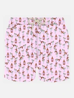 MC2 Saint Barth Man Light Fabric Swim Shorts With Gin And Monkey Print