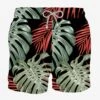 MC2 Saint Barth Man Classic Swim Shorts With Tropical Print -The Bikini Collective man swimshorts leafes black 1