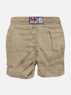 MC2 Saint Barth Beige Solid Color Man Swim Short 5 MC2 Saint Barth Beige Solid Color Man Swim Short -The Bikini Collective man swimshorts linen beige2