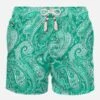 MC2 Saint Barth Man Light Fabric Swim Shorts With Green Paisley Print -The Bikini Collective man swimshorts majolica pattern2 01804628 5c90 431c 9daf b6f6bafdfd65