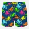 MC2 Saint Barth Man Light Fabric Swim Shorts With Octopus Print -The Bikini Collective man swimshorts octopus blue2