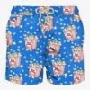 Light Fabric Man Swim Shorts With Pop Corn Print -The Bikini Collective man swimshorts pop corn print 1