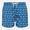 MC2 Saint Barth Man Light Fabric Swim Shorts With Runners Print -The Bikini Collective man swimshorts runners blue 1