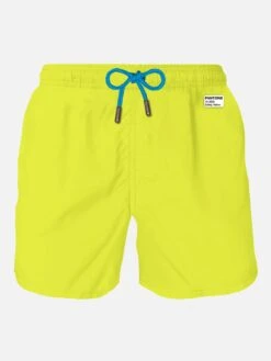 MC2 Saint Barth Man Fluo Yellow Swim Shorts | PANTONE™ SPECIAL EDITION