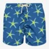 MC2 Saint Barth Man Light Fabric Swim Shorts With Marine Print -The Bikini Collective man swimshorts star blue 1
