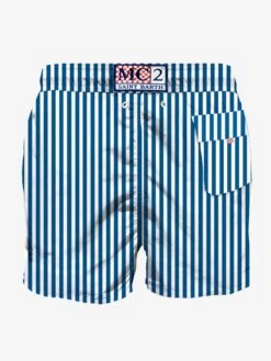 MC2 Saint Barth Man Classic Swim Shorts With White And Blue Stripes 5 MC2 Saint Barth Man Classic Swim Shorts With White And Blue Stripes -The Bikini Collective man swimshorts striped print 2