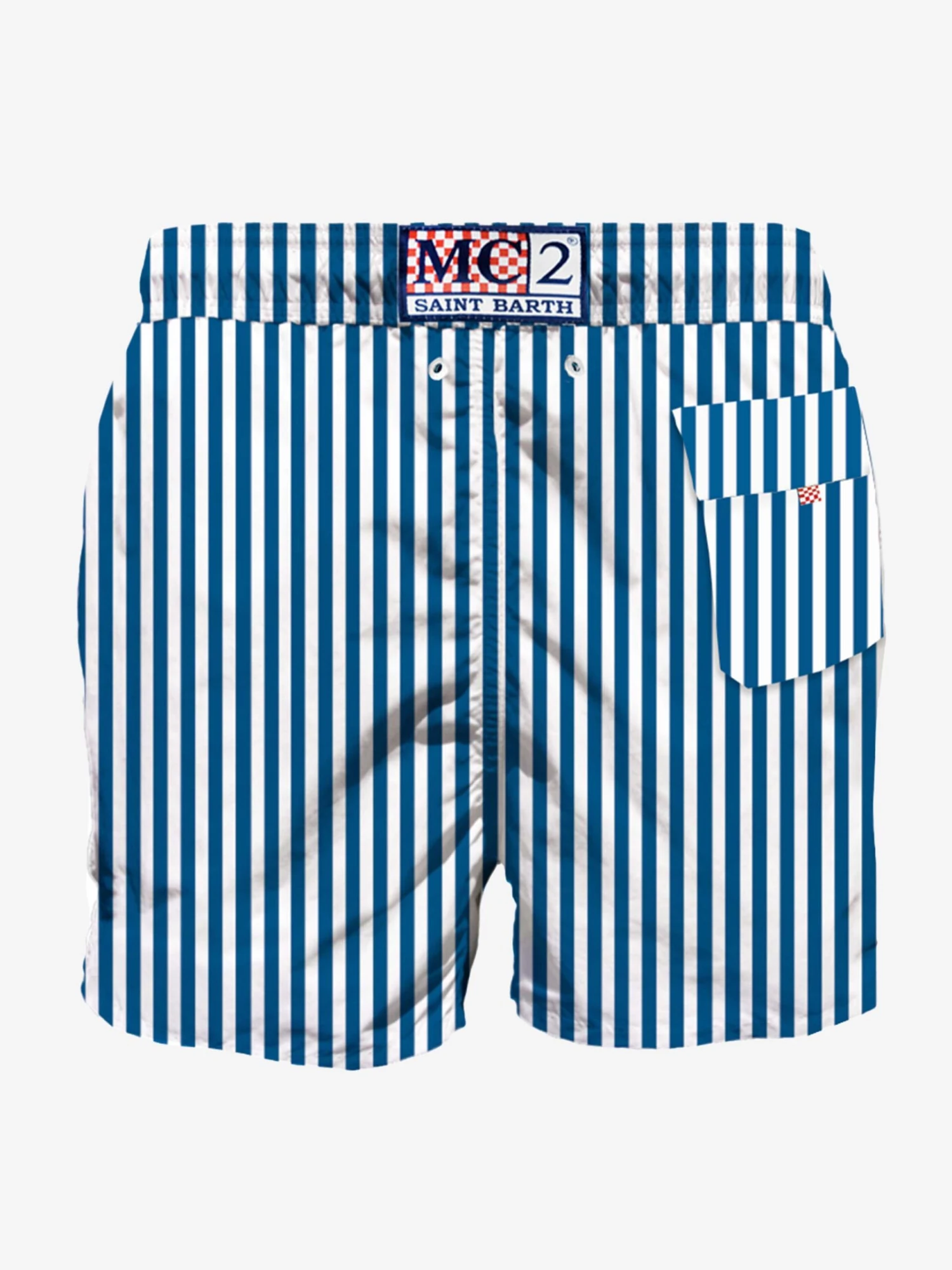 MC2 Saint Barth Man Classic Swim Shorts With White And Blue Stripes 4 MC2 Saint Barth Man Classic Swim Shorts With White And Blue Stripes - Image 2