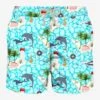 Man Light Fabric Swim Shorts With Sailing Boats Print 2 Man Light Fabric Swim Shorts With Sailing Boats Print -The Bikini Collective man swimshorts summer saint barth 1