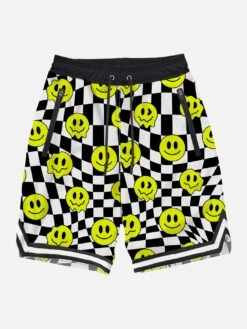 MC2 Saint Barth Checked Swim Shorts Surf Style With Smiles Print