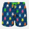 MC2 Saint Barth Man Light Fabric Swim Shorts With Multicolor Vespa Print | Vespa® Special Edition -The Bikini Collective man swimshorts vespa pattern fluo