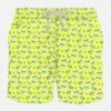 MC2 Saint Barth Man Light Fabric Swim Shorts With Micro Sharks Print -The Bikini Collective man beachwear sharks yellow 1