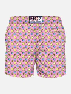 MC2 Saint Barth Man Swim Shorts Avocado Toast Print -The Bikini Collective man saintbarth avocado pink 2