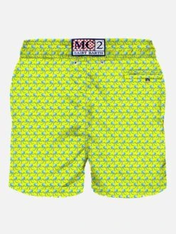 MC2 Saint Barth Man Swim Shorts Jelly Fish Fluo Print -The Bikini Collective man saintbarth yellow 1