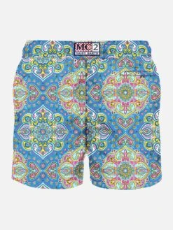 MC2 Saint Barth Man Light Fabric Swim Shorts With Multicolor Indian Print -The Bikini Collective paisley 0000 swimwear man4 eb4112a3 448f 48b3 a6d2 d719eafe42a1