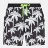 MC2 Saint Barth Man Zipped Swim Shorts With Palm Print -The Bikini Collective palm black swimshorts man 1