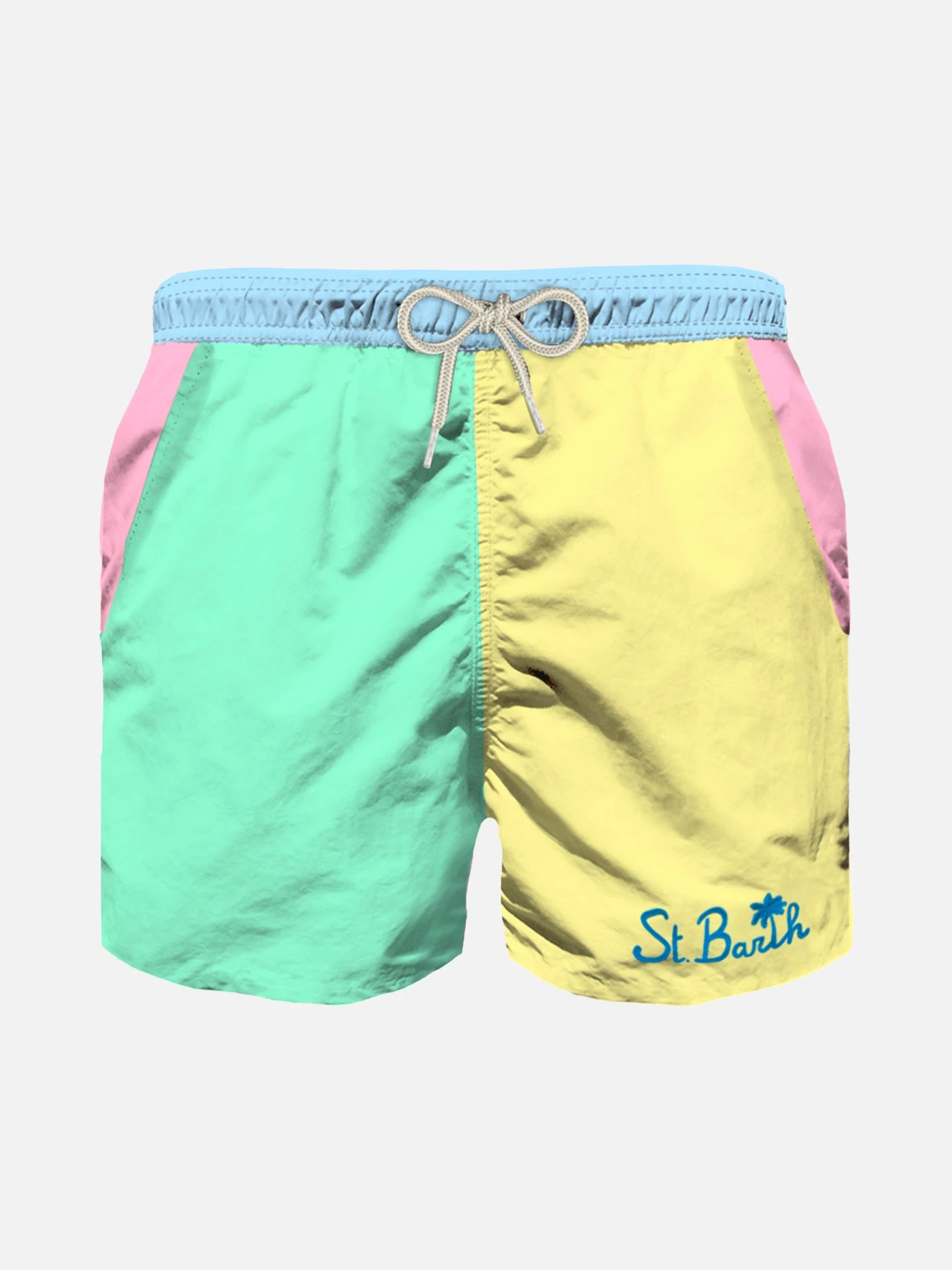 Pastel Color Boy's Swim Shorts With Embroidery 3 Pastel Color Boy's Swim Shorts With Embroidery