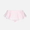 MC2 Saint Barth Enfant Vichy Print Ruffled Swim Briefs With Bows -The Bikini Collective pink gingham ruffled girl swim briefs 1
