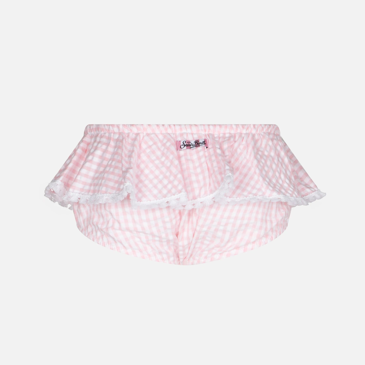 MC2 Saint Barth Enfant Vichy Print Ruffled Swim Briefs With Bows 4 MC2 Saint Barth Enfant Vichy Print Ruffled Swim Briefs With Bows - Image 2