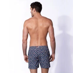 Man Light Fabric Swim Shorts With Pop Corn Print -The Bikini Collective popcorn print swimshort