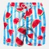 Mid-length Swim Shorts Watermelon Print 2 Mid-length Swim Shorts Watermelon Print -The Bikini Collective shark pattern mim 0001 CAP0001 00479B fronte 0001 stripes watermelon swimshort men 1 1