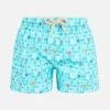 MC2 Saint Barth Boy Light Blue Swim Shorts With Starfish Print And Comfort Fabric -The Bikini Collective starfish boy swim shorts 1