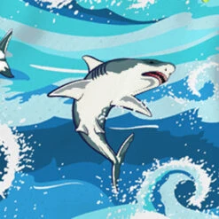 Shark Print Boy Swim Shorts Surf Style -The Bikini Collective swim trunk shark 1