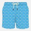 Cars Micro Print Light Fabric Swim Shorts -The Bikini Collective swimshort cars light blue saint barth 2 1