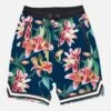 Tropical Print Swim Shorts Surf Style -The Bikini Collective swimshort longer board short los angeles 1 2845743d 3090 495e b1c6 c81ace7516d7